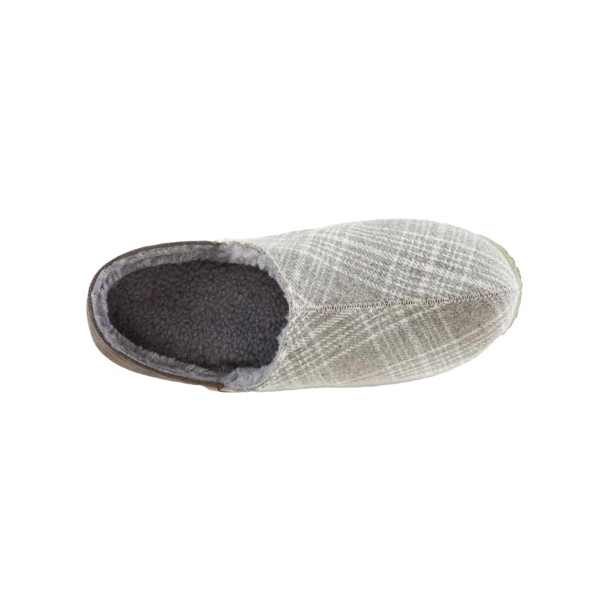 Acorn Men's Slippers - Parker Algae Sole Grey Plaid Flannel, Medium | A20158GPLMM