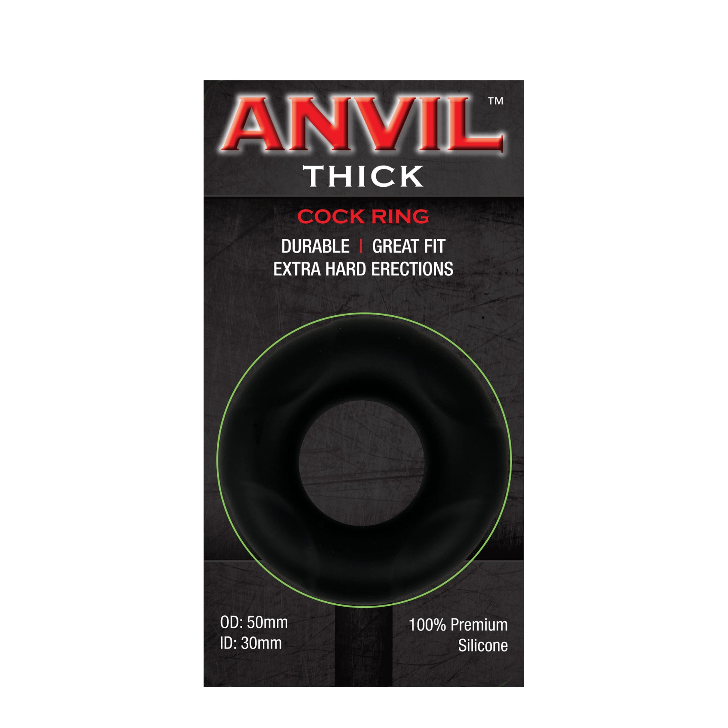 Anvil Black Thick Cock Ring