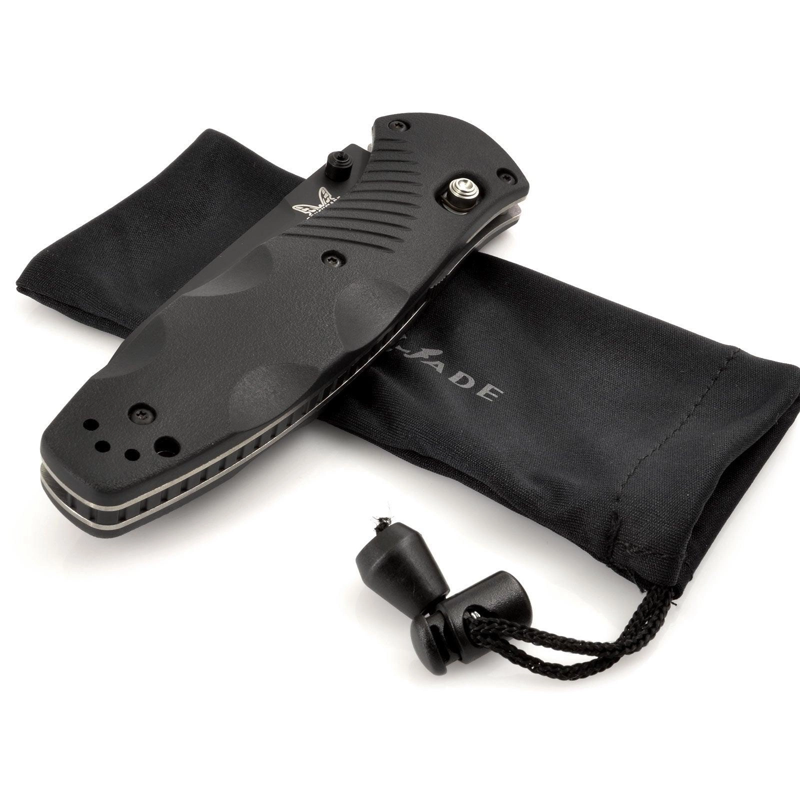 Benchmade Folding Knife - Barrage Serrated Edge Tanto Blade Black Handle | 583SBK