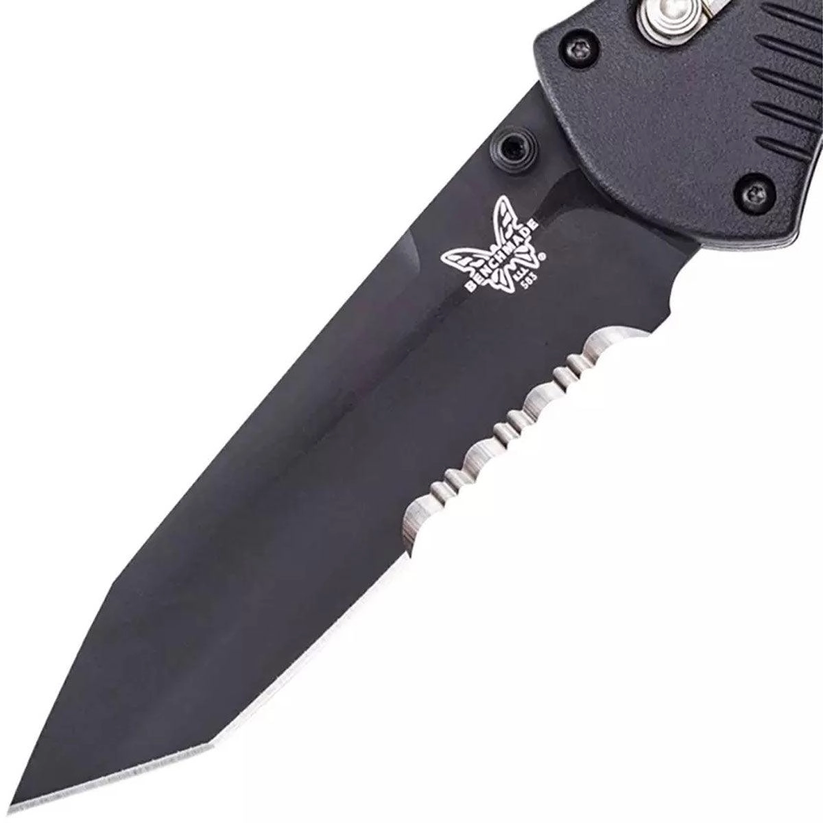 Benchmade Folding Knife - Barrage Serrated Edge Tanto Blade Black Handle | 583SBK