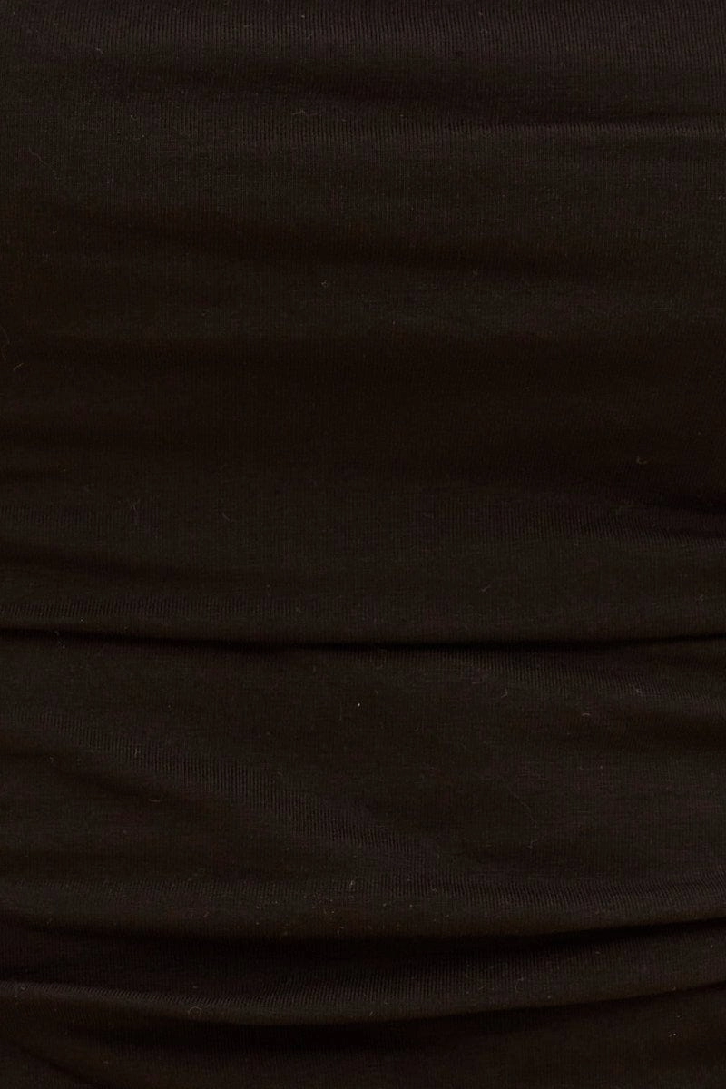 Black Essential Ruched Crop Bandeau
