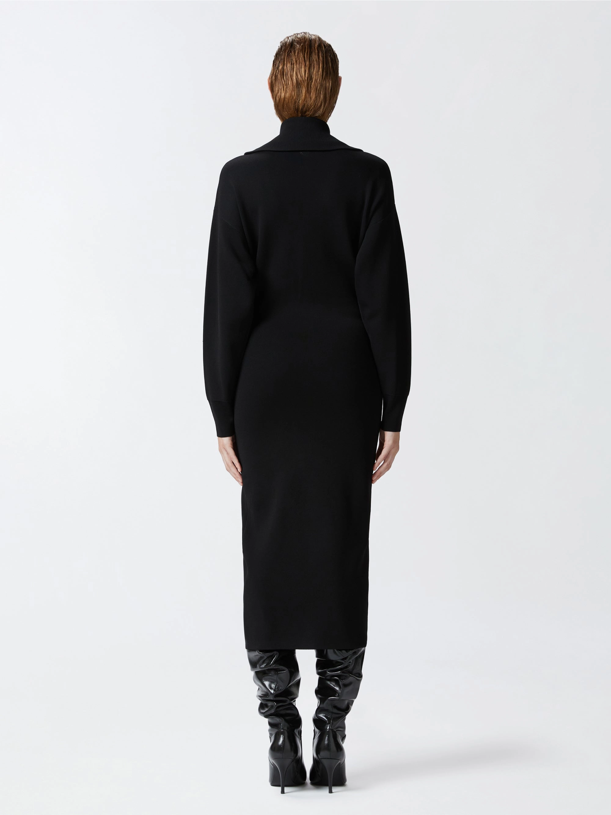 Black Knit Midi Dress