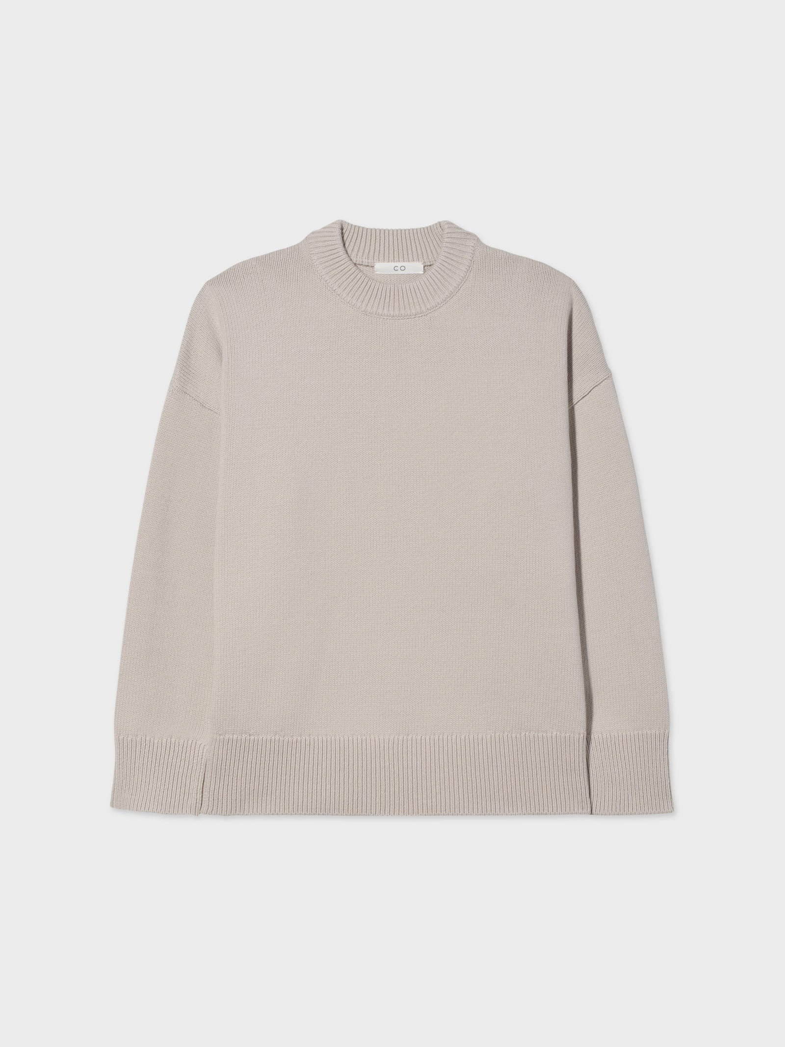 Boyfriend Crew in Cotton Knit - Oatmeal