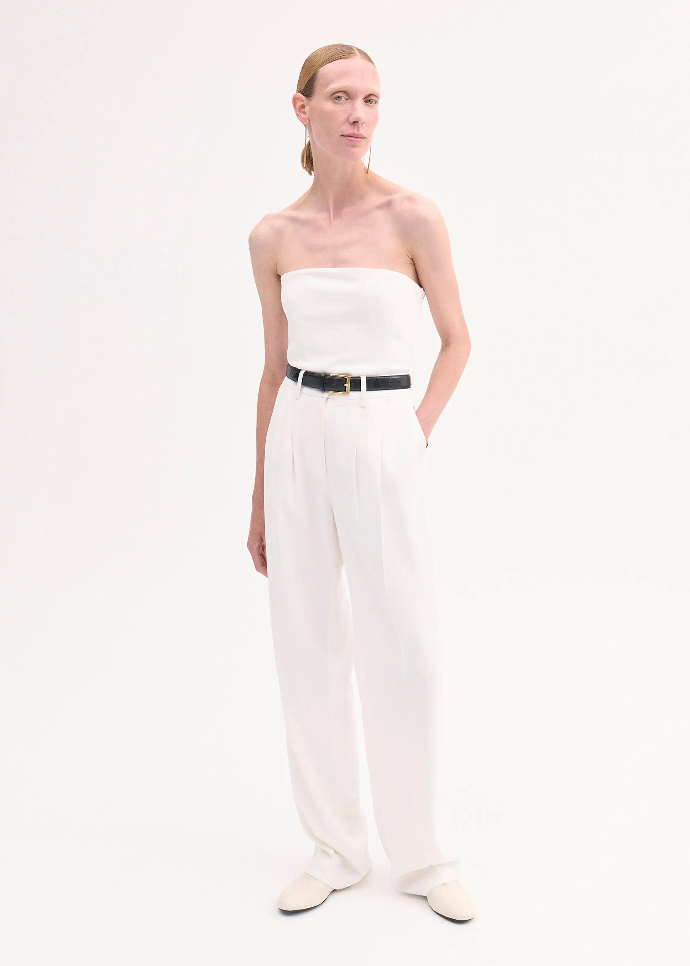 Bustier Top  in Stretch Viscose - Ivory