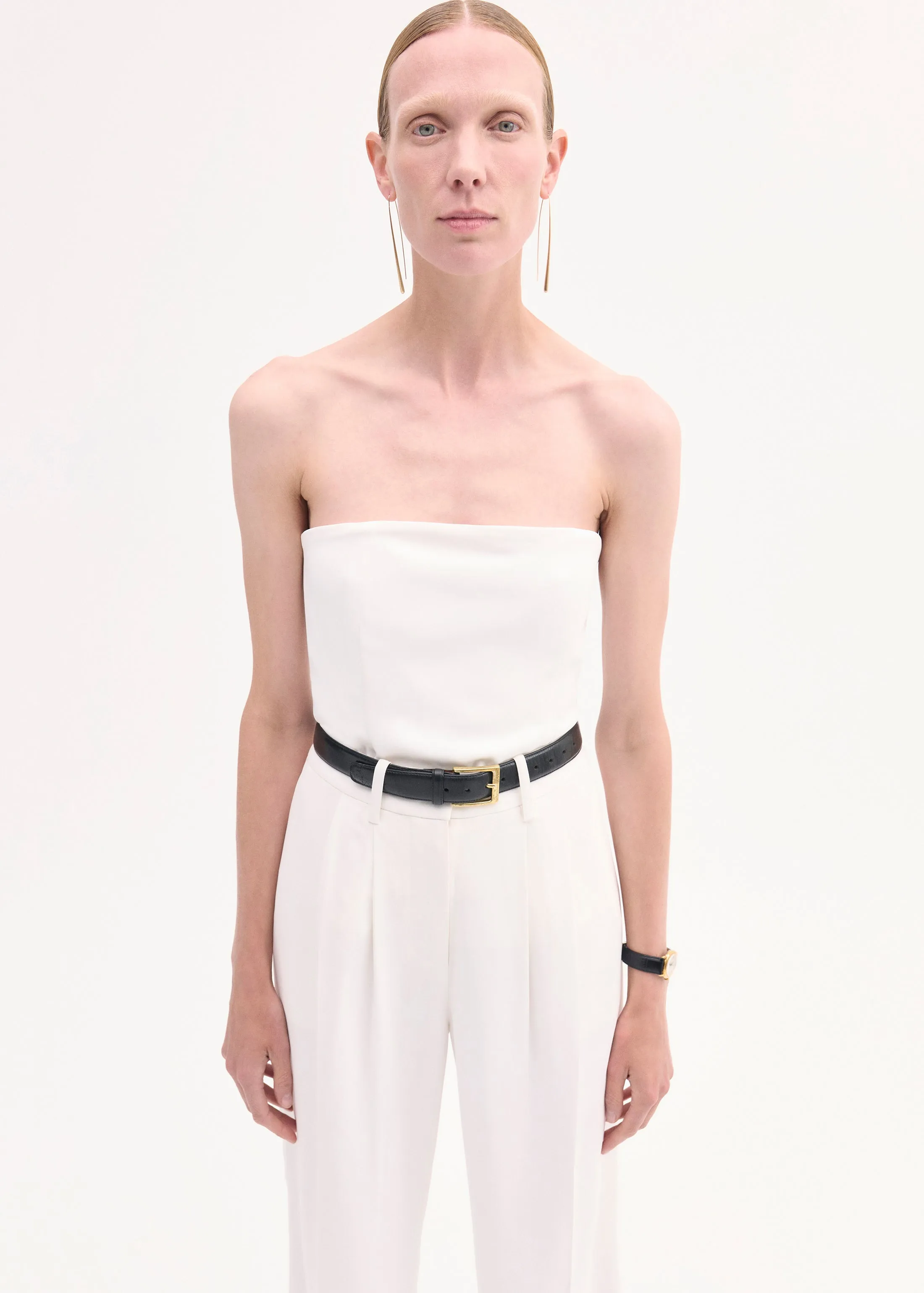 Bustier Top  in Stretch Viscose - Ivory