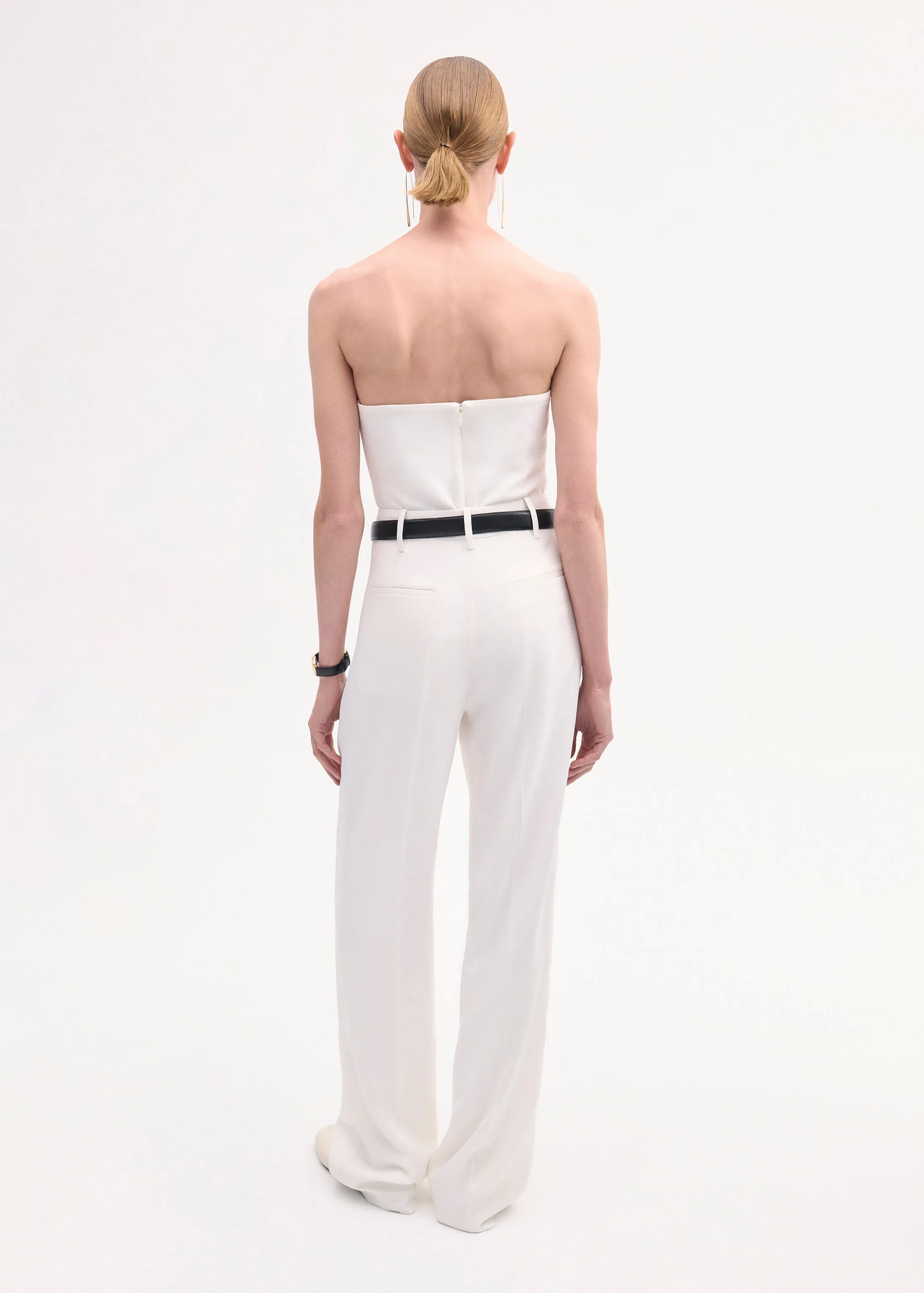 Bustier Top  in Stretch Viscose - Ivory