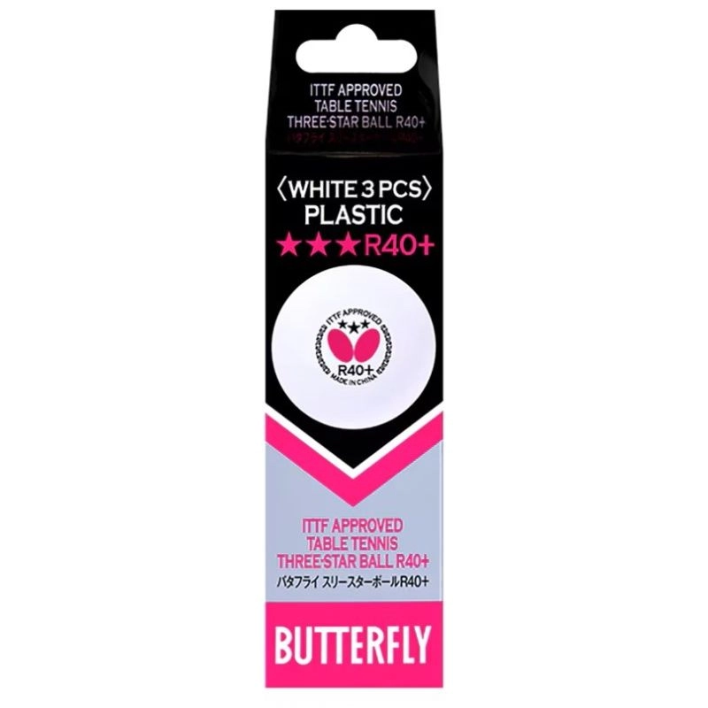 Butterfly 3pk R40  3 Star Table Tennis Balls