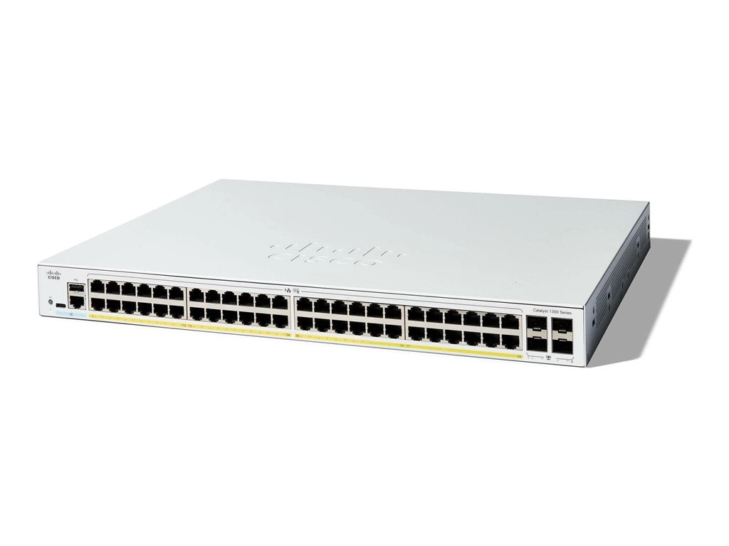 Cisco Catalyst 1300-48FP-4G - Switch - L3 - managed - 48 x 10/100/1000 (PoE )   4 x Gigabit SFP - rack-mountable - PoE  (740 C1300-48FP-4G