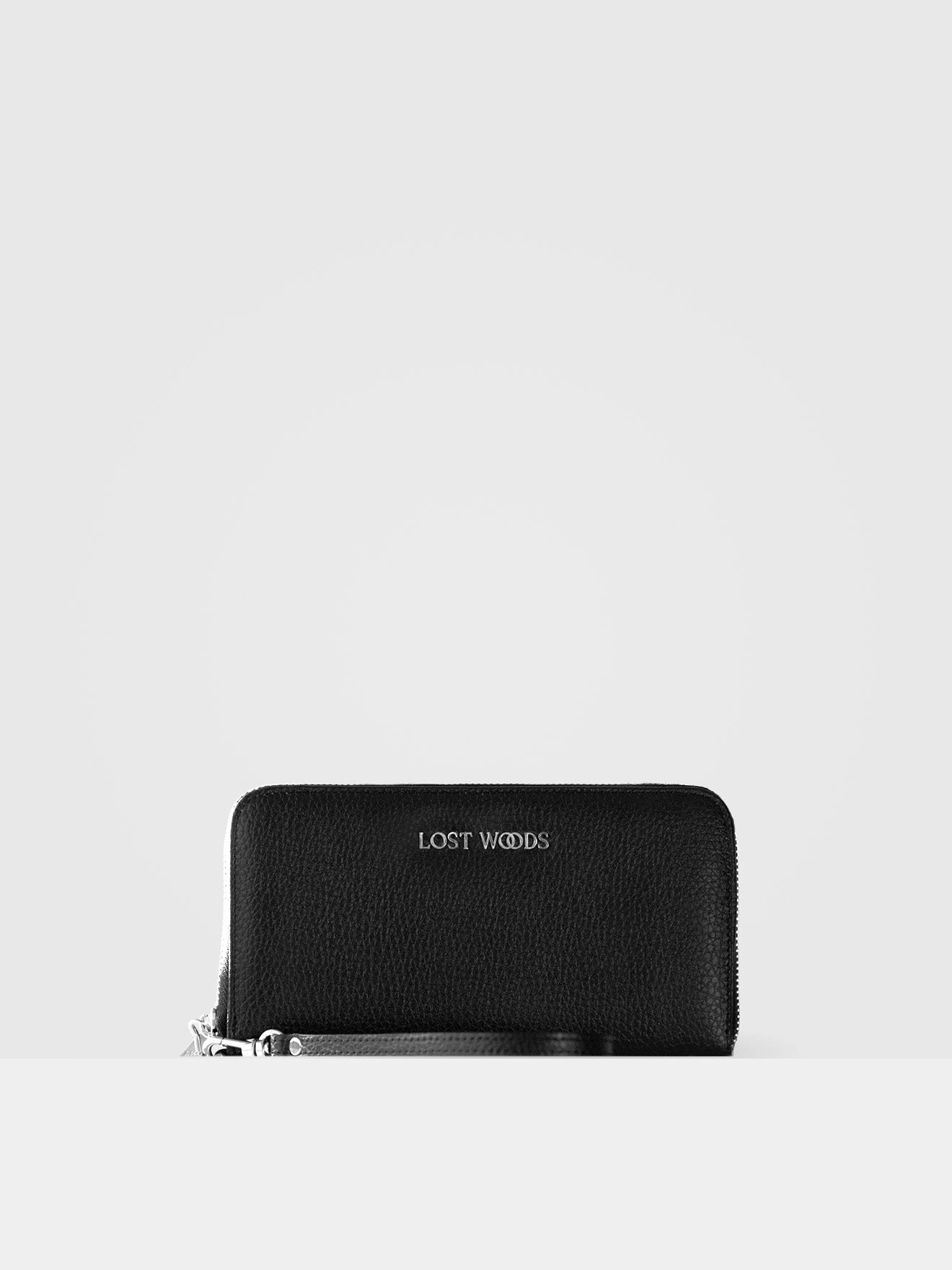 Clementine MIRUM® Leather Vegan Clutch Wallet | Black & Silver