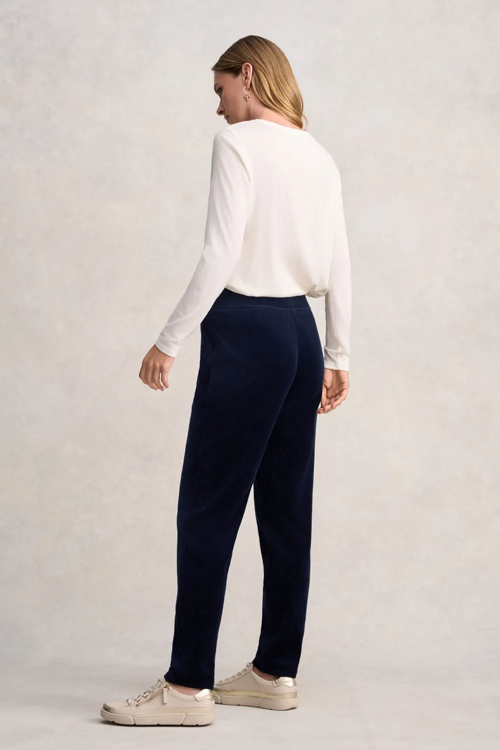 Cotton Velour Track Pant - Rich Navy