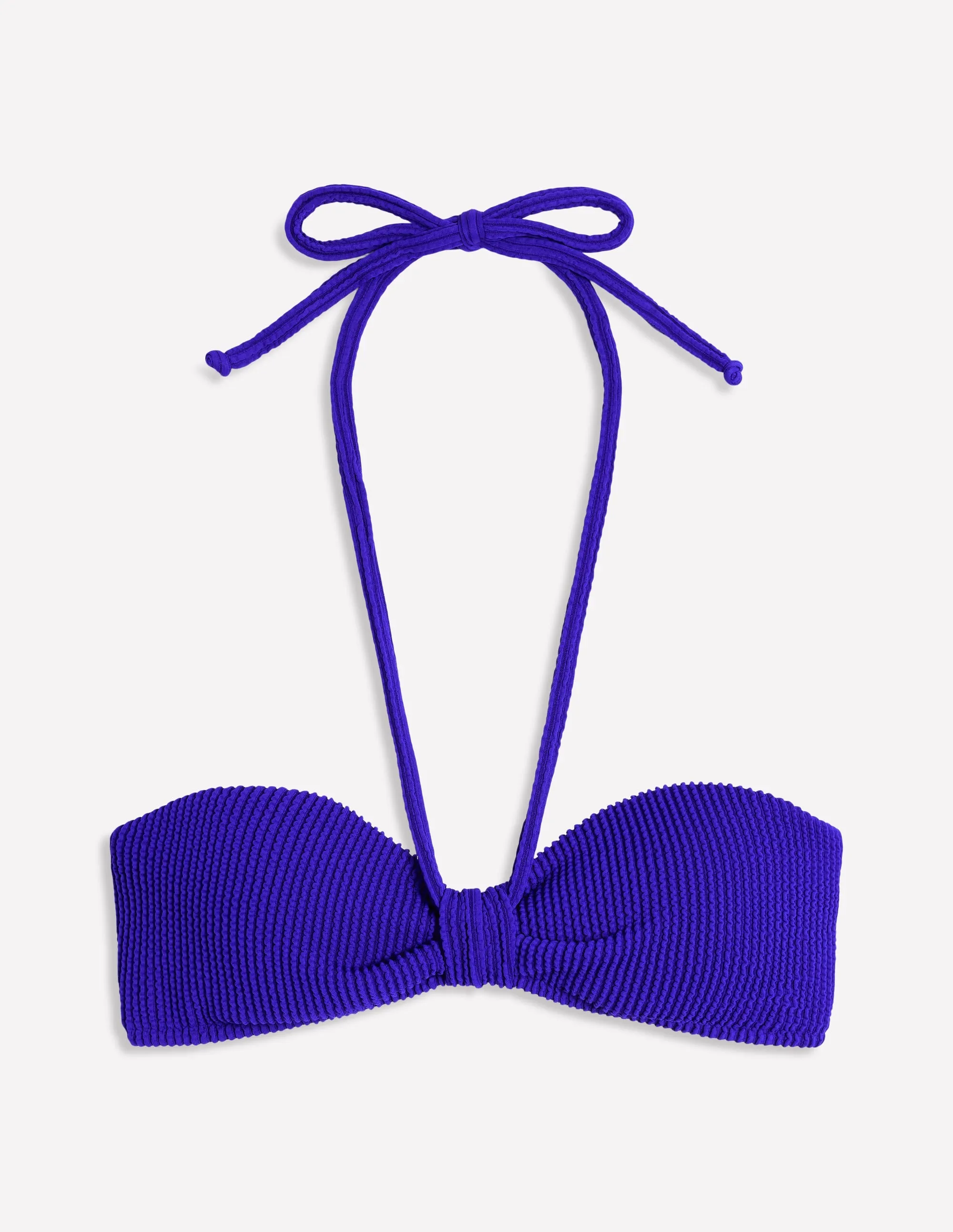 Crinkle Texture Bikini Top-Cobalt