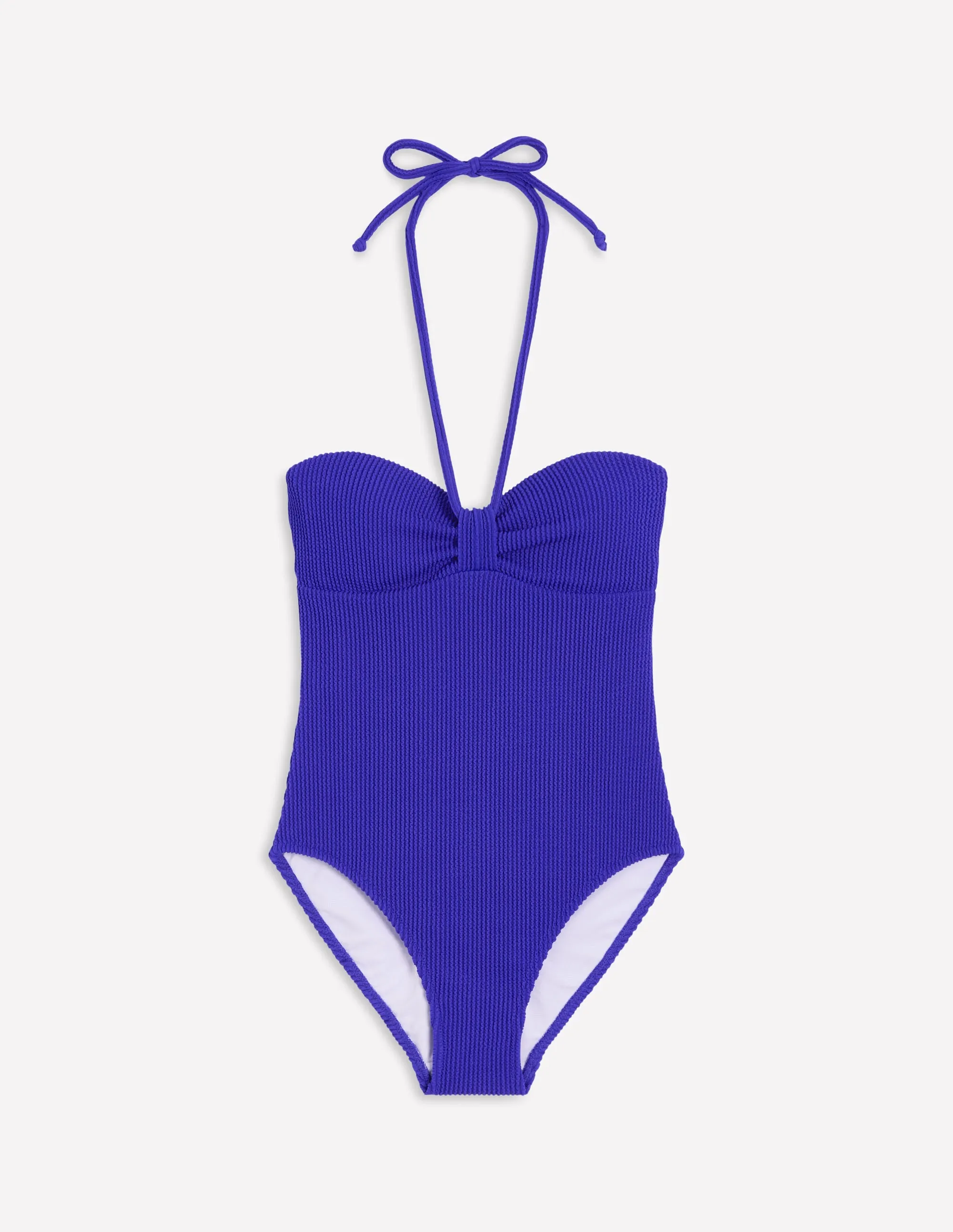 Crinkle Texture Swimsuit-Cobalt