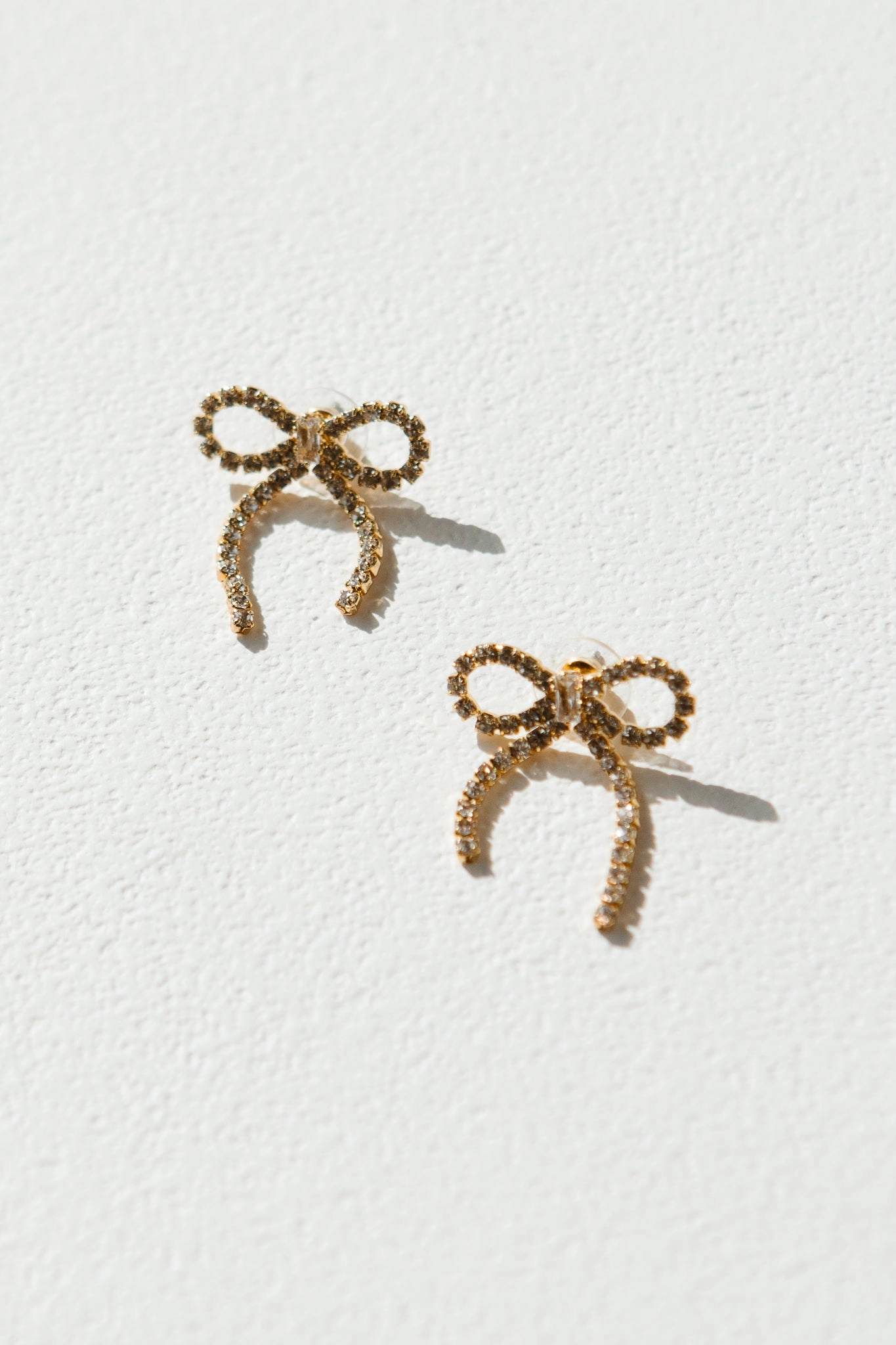 Crystal Bow Stud Earrings