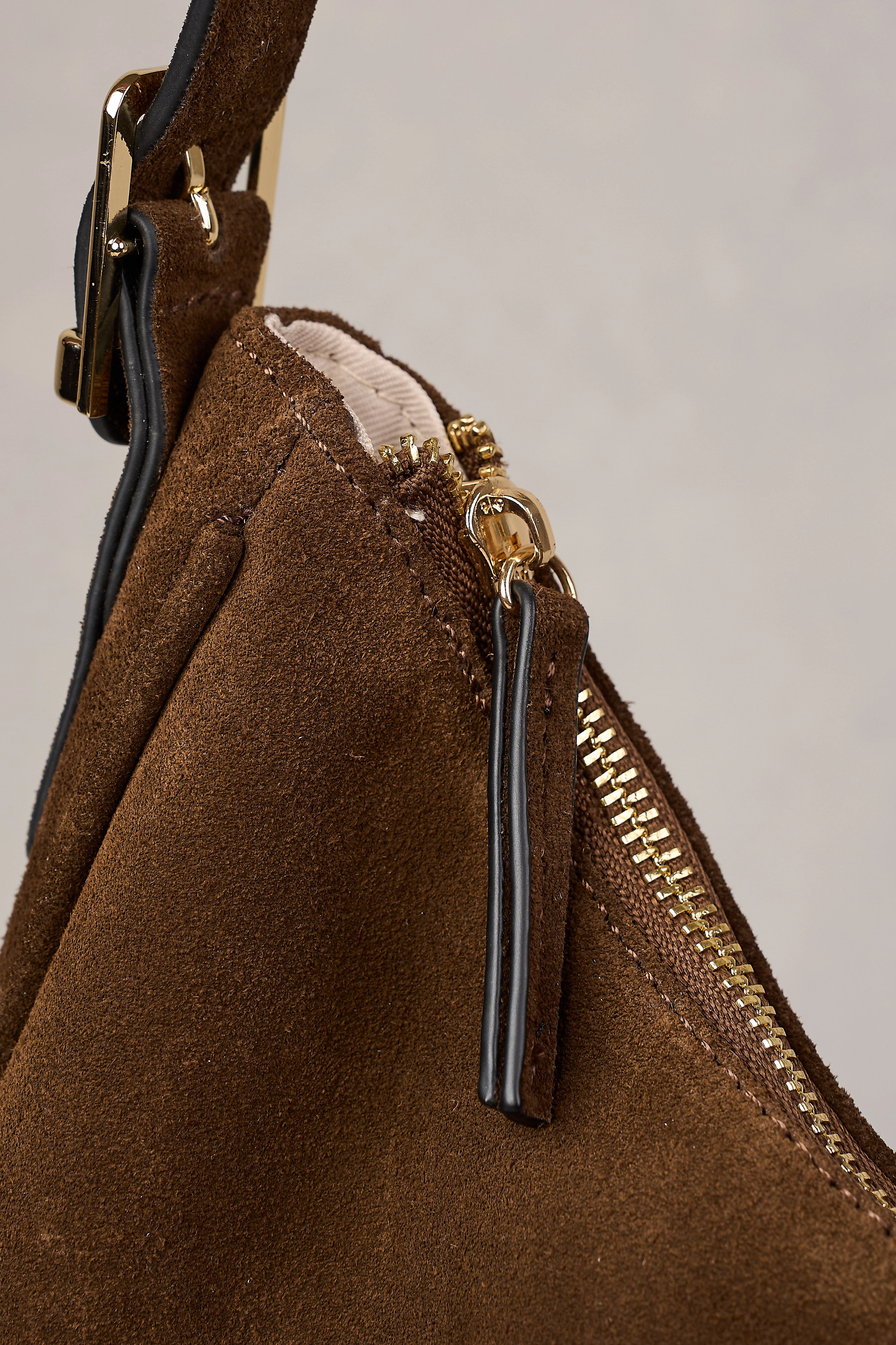 Ebony Suede Handbag - Chocolate