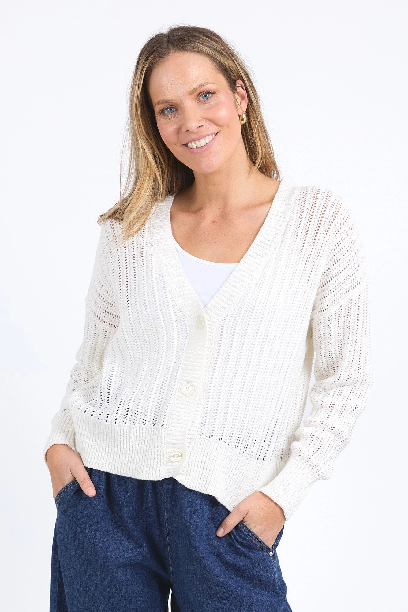 Elm Sasha Lightweight Cardi Marshmallow
