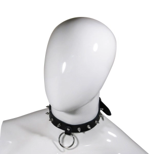 Fetish Pleasure Play Black Studded Collar