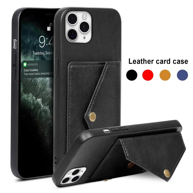 For iPhone 11 Litchi Texture Silicone   PC   PU Leather Back Cover Shockproof Case with Card Slot