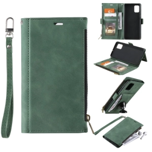 For Samsung Galaxy Note 20 Side Zipper Back Card Horizontal Flip PU Leather Case with Card Slots