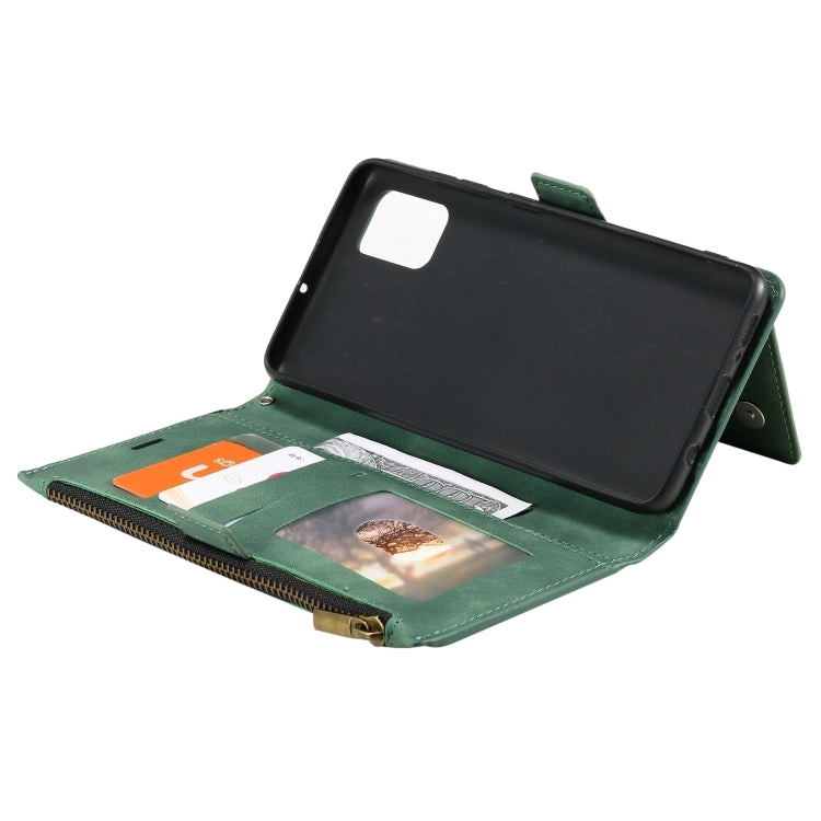 For Samsung Galaxy Note 20 Side Zipper Back Card Horizontal Flip PU Leather Case with Card Slots