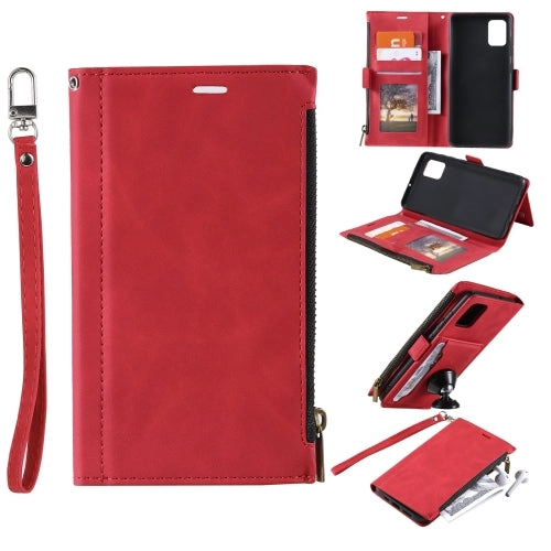 For Samsung Galaxy Note 20 Side Zipper Back Card Horizontal Flip PU Leather Case with Card Slots
