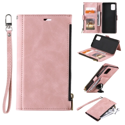 For Samsung Galaxy Note 20 Side Zipper Back Card Horizontal Flip PU Leather Case with Card Slots