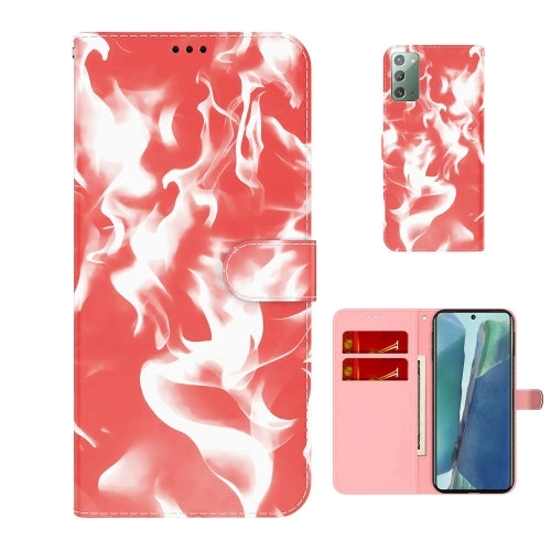 For Samsung Galaxy Note20 Cloud Fog Pattern Horizontal Flip Leather Case with Holder  Card