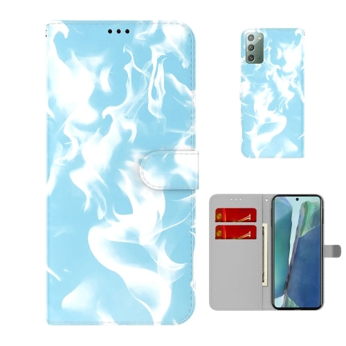 For Samsung Galaxy Note20 Cloud Fog Pattern Horizontal Flip Leather Case with Holder  Card
