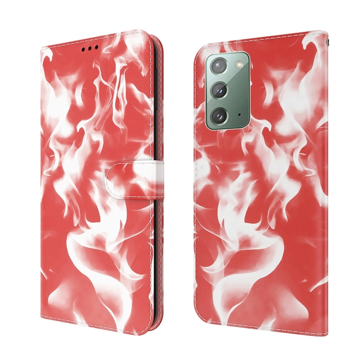 For Samsung Galaxy Note20 Cloud Fog Pattern Horizontal Flip Leather Case with Holder  Card