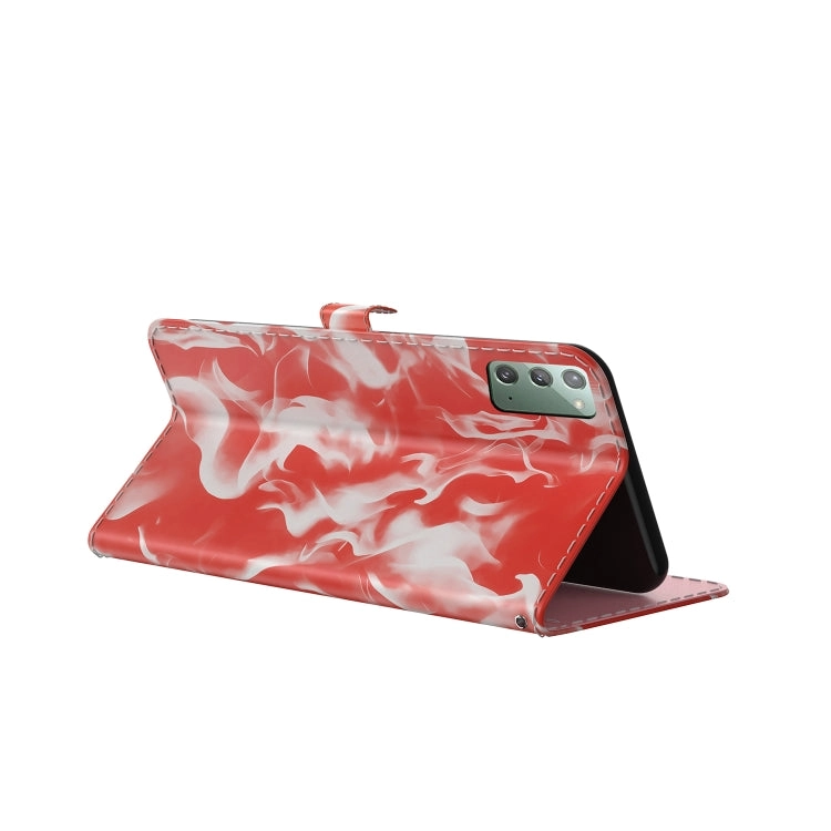 For Samsung Galaxy Note20 Cloud Fog Pattern Horizontal Flip Leather Case with Holder  Card