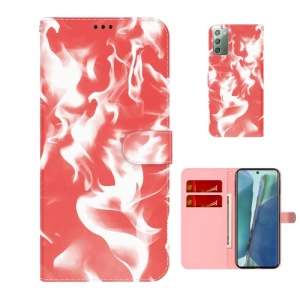 For Samsung Galaxy Note20 Cloud Fog Pattern Horizontal Flip Leather Case with Holder  Card