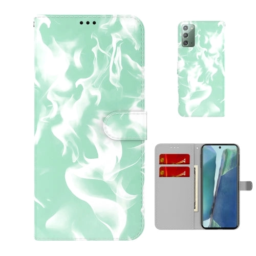 For Samsung Galaxy Note20 Cloud Fog Pattern Horizontal Flip Leather Case with Holder  Card