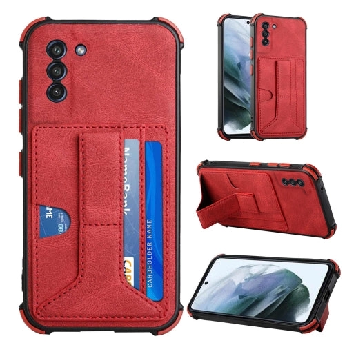 For Samsung Galaxy S21  5G Dream PU   TPU Four-corner Shockproof Back Cover Case with Card Slots
