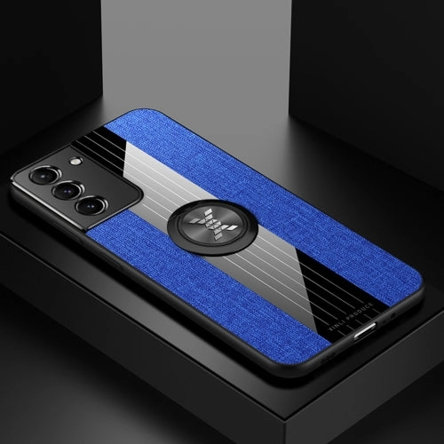 For Samsung Galaxy S21  5G XINLI Stitching Cloth Textue Shockproof TPU Protective Case with Ring