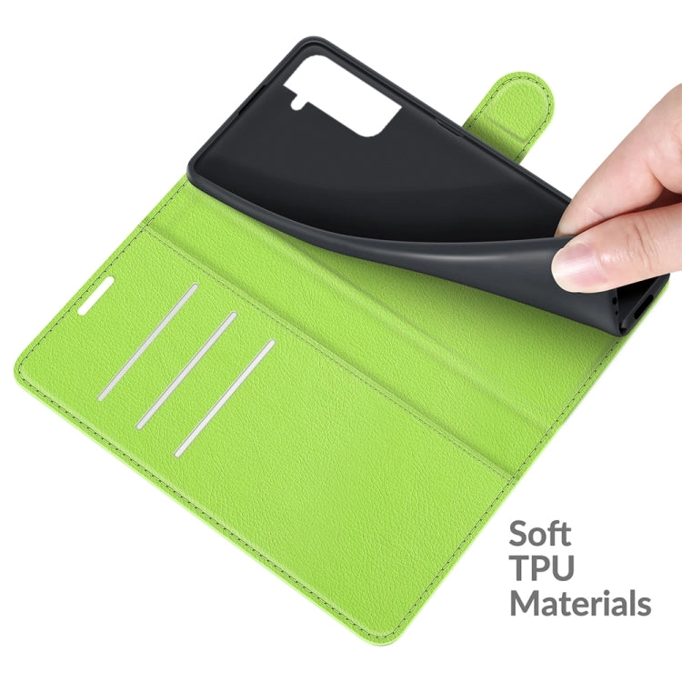 For Samsung S22 Litchi Texture Horizontal Flip Protective Case with Holder  Card Slots