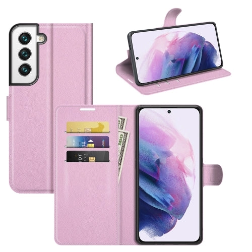 For Samsung S22 Litchi Texture Horizontal Flip Protective Case with Holder  Card Slots