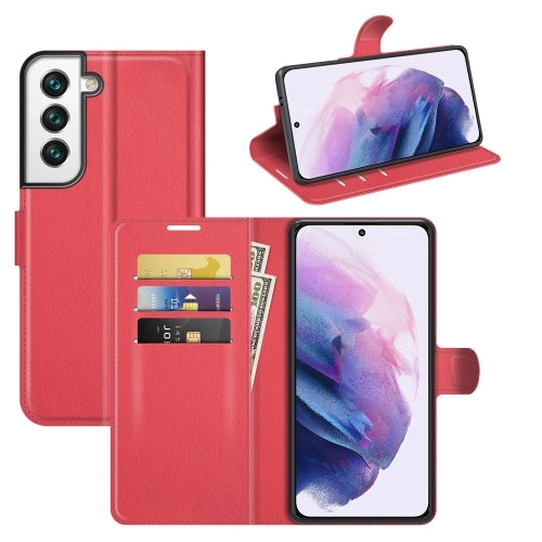 For Samsung S22 Litchi Texture Horizontal Flip Protective Case with Holder  Card Slots