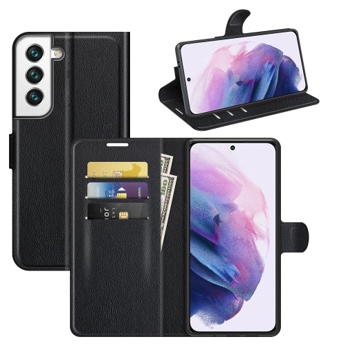 For Samsung S22 Litchi Texture Horizontal Flip Protective Case with Holder  Card Slots