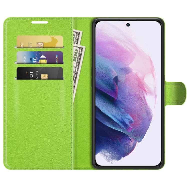For Samsung S22 Litchi Texture Horizontal Flip Protective Case with Holder  Card Slots