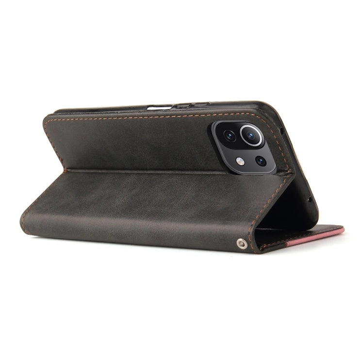 For Xiaomi Mi 11 Business Stitching-Color Horizontal Flip PU Leather Case with Holder  Card