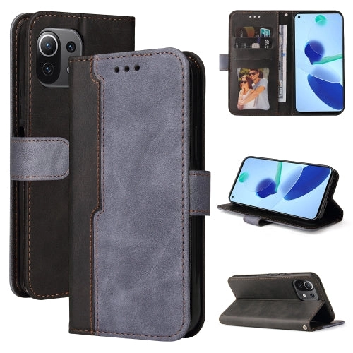 For Xiaomi Mi 11 Business Stitching-Color Horizontal Flip PU Leather Case with Holder  Card