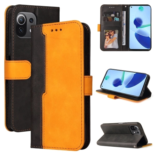 For Xiaomi Mi 11 Business Stitching-Color Horizontal Flip PU Leather Case with Holder  Card