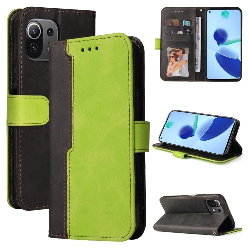 For Xiaomi Mi 11 Business Stitching-Color Horizontal Flip PU Leather Case with Holder  Card