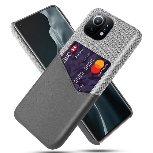 For Xiaomi Mi 11 Cloth Texture PC   PU Leather Back Cover Shockproof Case with Card