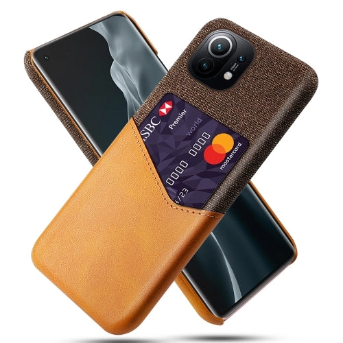 For Xiaomi Mi 11 Cloth Texture PC   PU Leather Back Cover Shockproof Case with Card