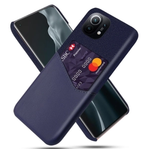 For Xiaomi Mi 11 Cloth Texture PC   PU Leather Back Cover Shockproof Case with Card