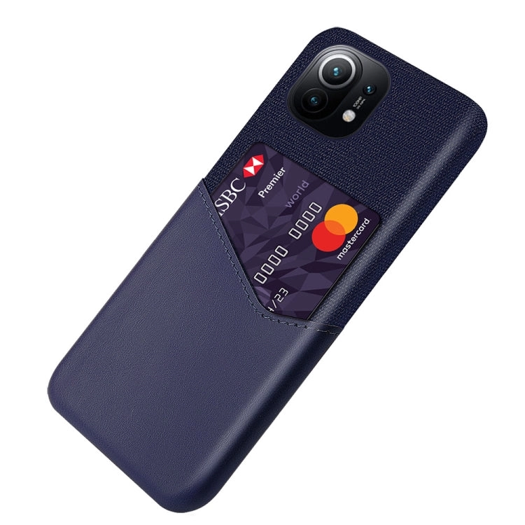 For Xiaomi Mi 11 Cloth Texture PC   PU Leather Back Cover Shockproof Case with Card