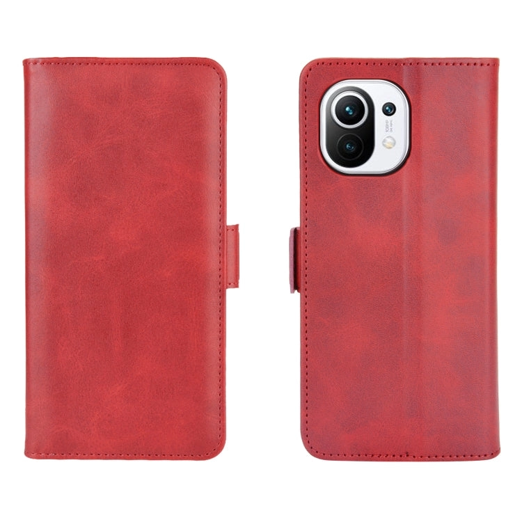 For Xiaomi Mi 11 Dual-side Magnetic Buckle Horizontal Flip Leather Case with Holder  Card