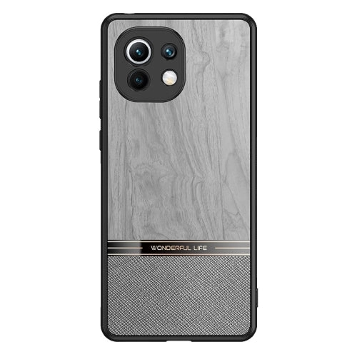 For Xiaomi Mi 11 Shang Rui Wood Grain Skin PU   TPU Shockproof Case(Wood
