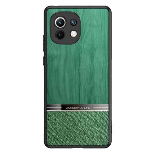 For Xiaomi Mi 11 Shang Rui Wood Grain Skin PU   TPU Shockproof Case(Wood