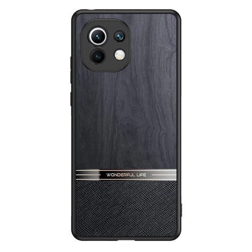 For Xiaomi Mi 11 Shang Rui Wood Grain Skin PU   TPU Shockproof Case(Wood